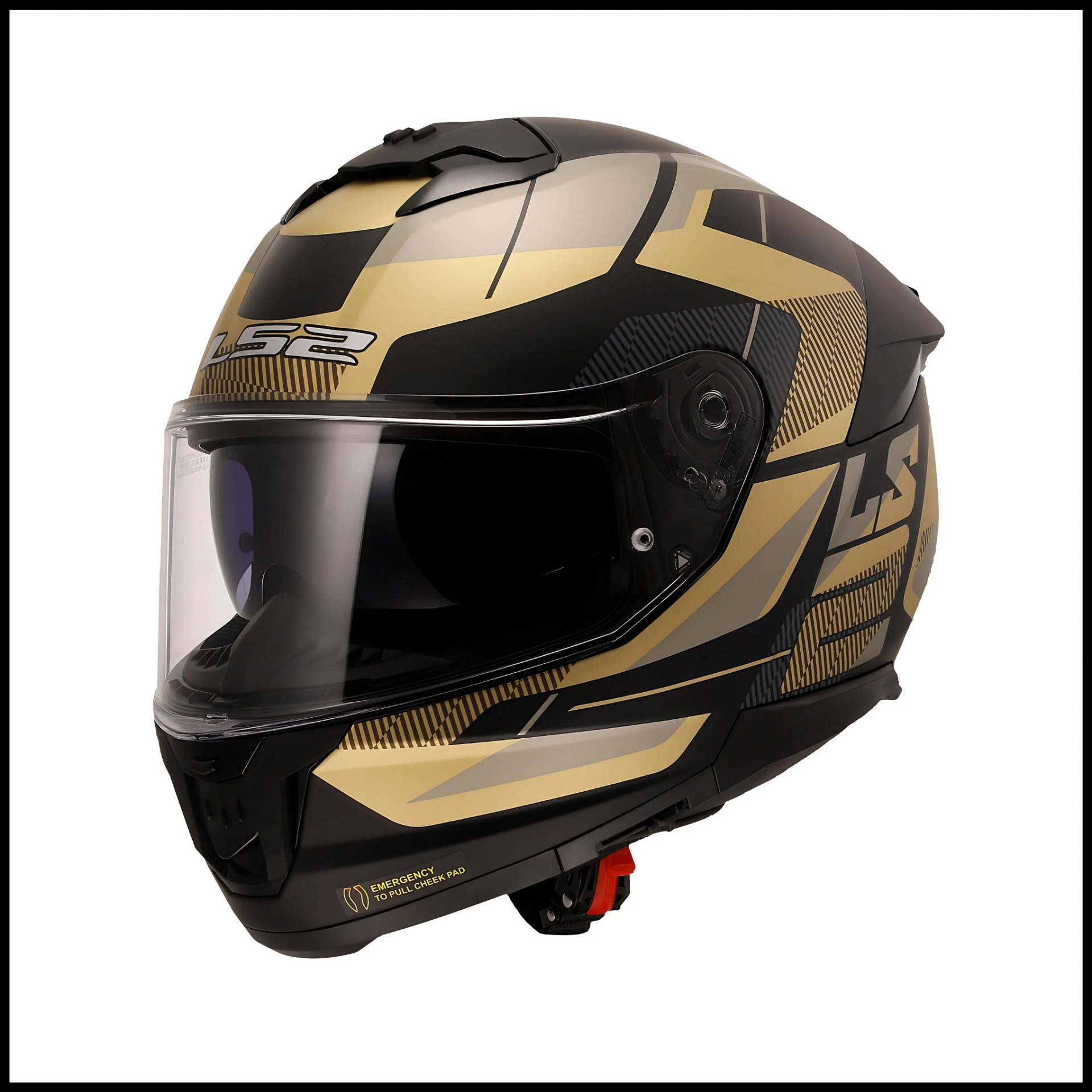 LS2 STREAM 2 ROAD MAT SİYAH-GOLD-GRİ KAPALI KASK