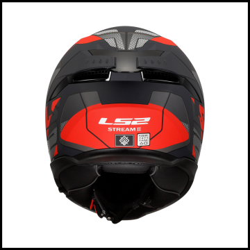 LS2 STREAM 2 ROAD MAT SİYAH-TITANIUM-KIRMIZI KAPALI KASK