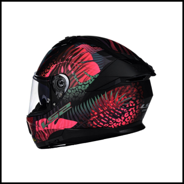 LS2 STREAM 2 JUNGLE MAT SİYAH-MAVİ-PEMBE KAPALI KASK