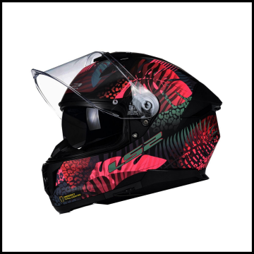 LS2 STREAM 2 JUNGLE MAT SİYAH-MAVİ-PEMBE KAPALI KASK