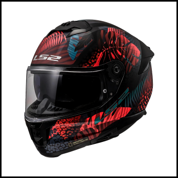 LS2 STREAM 2 JUNGLE MAT SİYAH-MAVİ-PEMBE KAPALI KASK