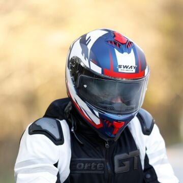 SWAY SW 865 ATOS MAT MAVİ BEYAZ KAPALI KASK