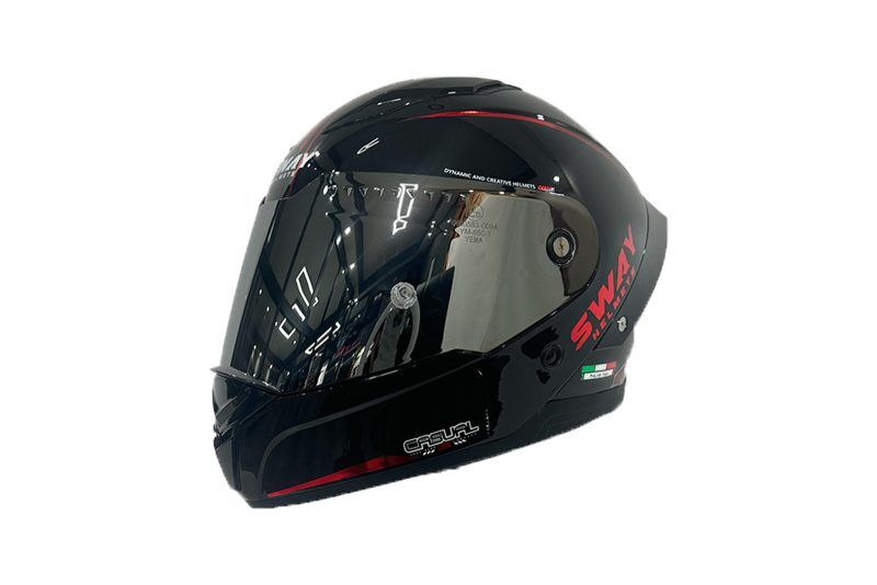 SWAY SW 850 Black Red-kapalı kask