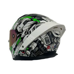 SWAY SW 850 White Green-kapalı kask