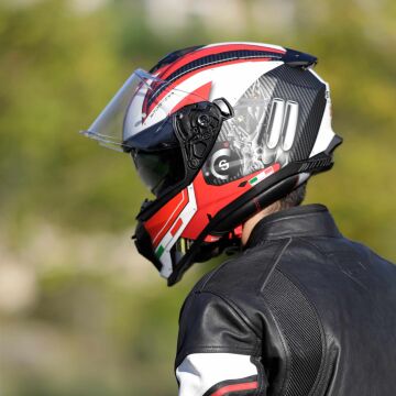 SWAY SW 865 ENGINE BEYAZ KIRMIZI KAPALI KASK