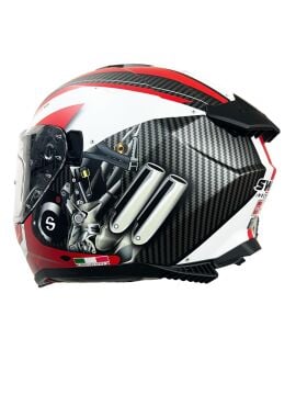 SWAY SW 865 ENGINE BEYAZ KIRMIZI KAPALI KASK