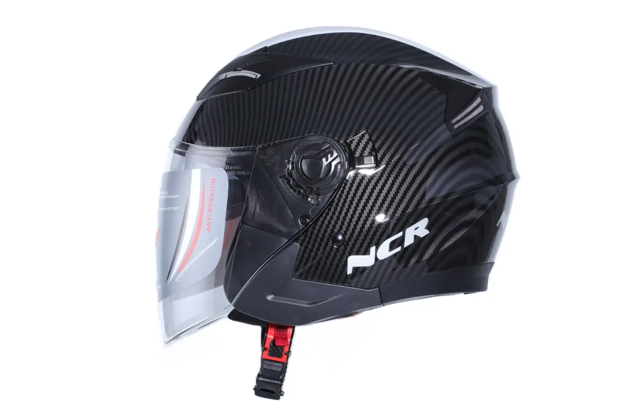 ÇENESİZ VİZÖRLÜ 708 ECE BELGELİ KASK - CARBON GÖRÜNÜM