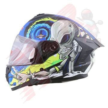 KAPALI M70 ECE SERTİFİKALI KASK - UZAYLI MAVİ SARI