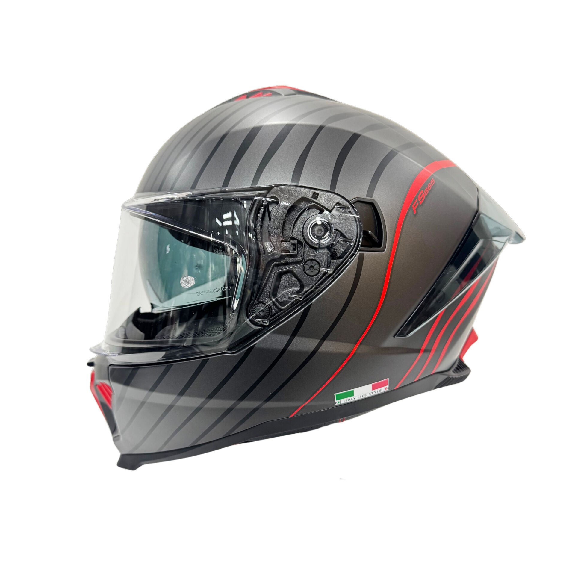 SWAY SW 865 MAT SPACE SİYAH KIRMIZI KAPALI KASK