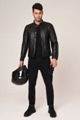 VEXO MOTO DERİ MONT SİYAH