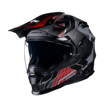 NEXX X.WED 2 WILD COUNTRY MAT GRİ-KIRMIZI KASK