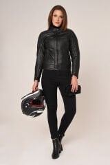 VEXO MOTO DERİ KADIN MONT SİYAH