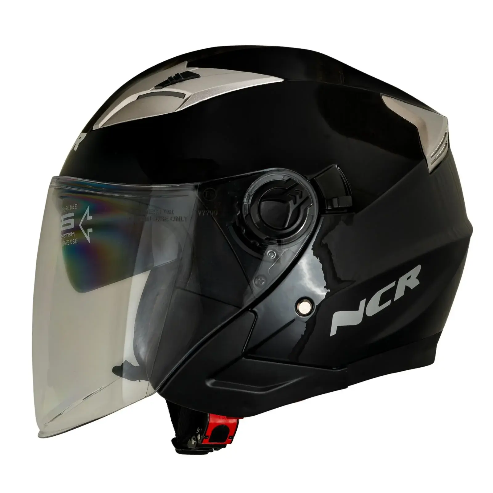 YARIM VİZÖRLÜ KASK 708 ECE BELGELİ - PARLAK SİYAH