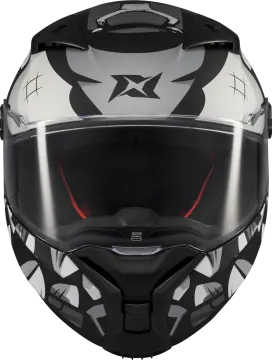 Axxis Fenix Angry Face Mat Siyah Gri Kapalı Kask