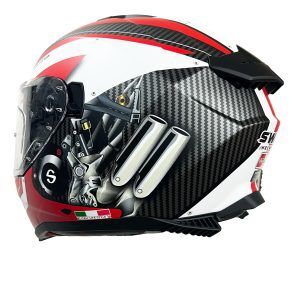SWAY SW 865 ENGINE White Red-kapalı kask
