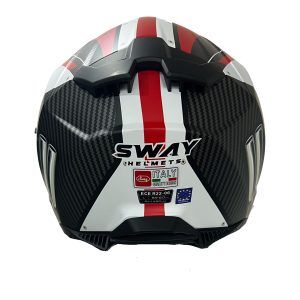 SWAY SW 865 ENGINE White Red-kapalı kask