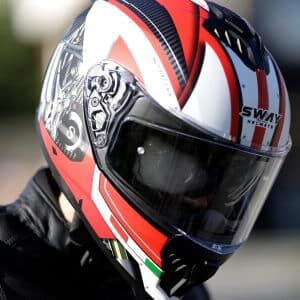 SWAY SW 865 ENGINE White Red-kapalı kask