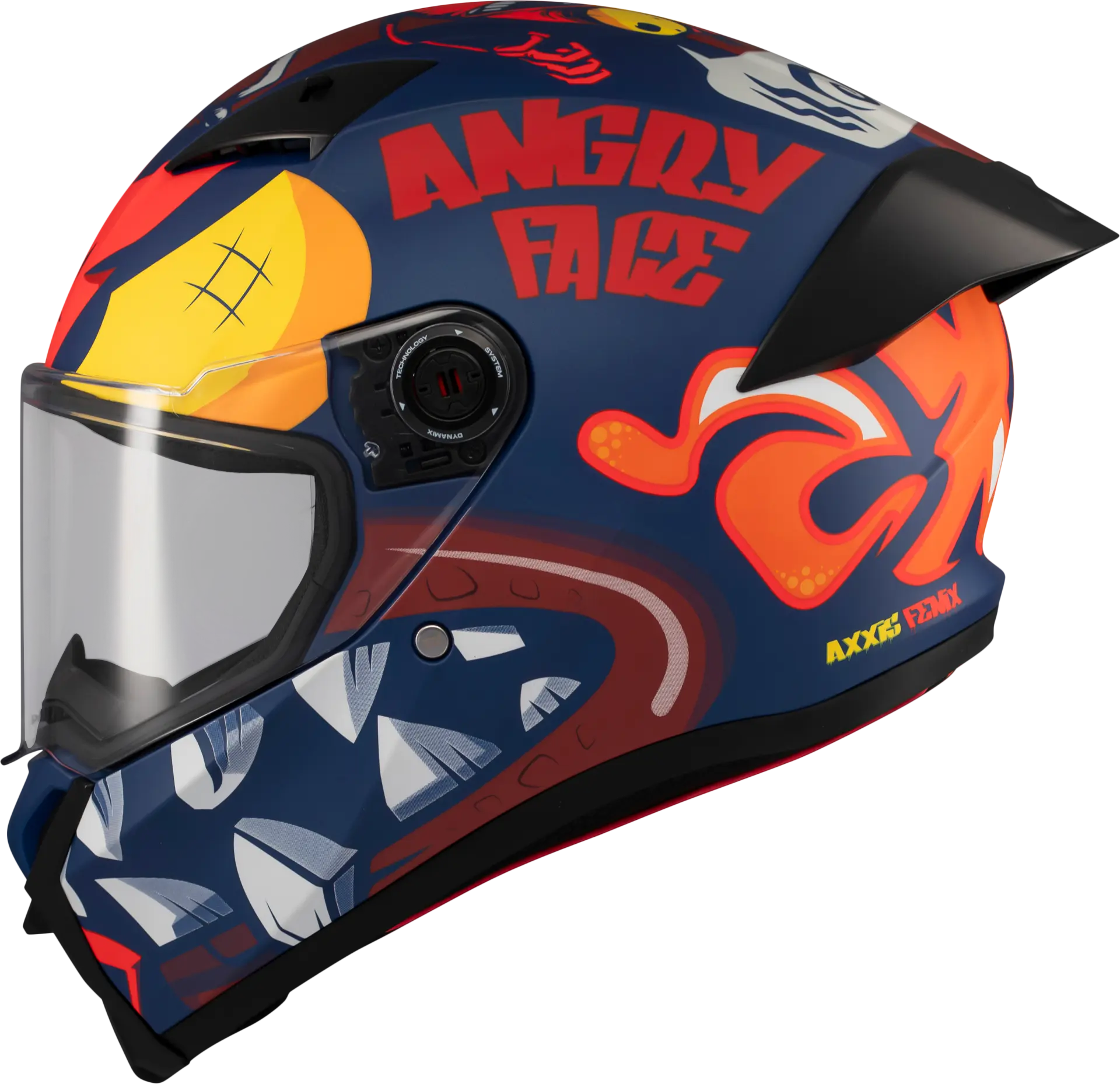 Axxis Fenix Angry Face Mat Kırmızı Kapalı Kask