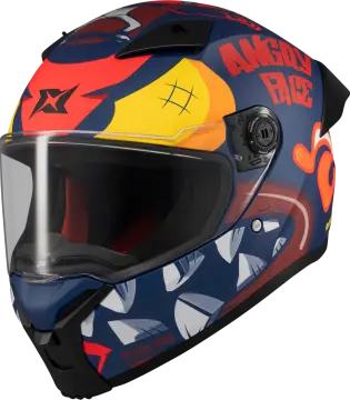Axxis Fenix Angry Face Mat Kırmızı Kapalı Kask