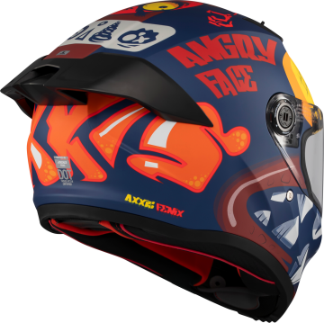 Axxis Fenix Angry Face Mat Kırmızı Kapalı Kask