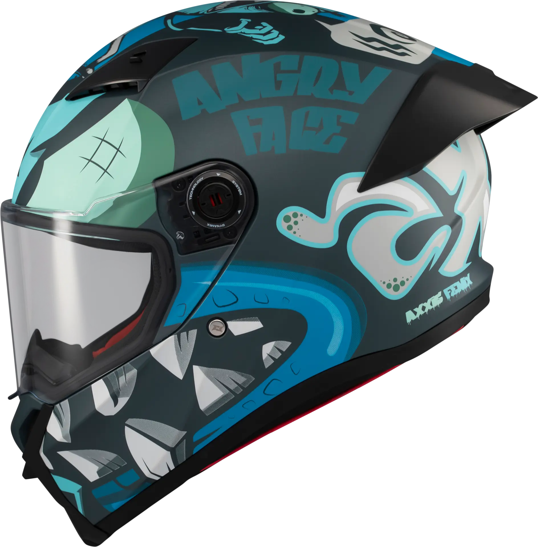 Axxis Fenix Angry Face Mat Mavi Kapalı Kask