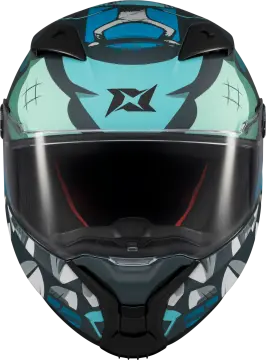 Axxis Fenix Angry Face Mat Mavi Kapalı Kask
