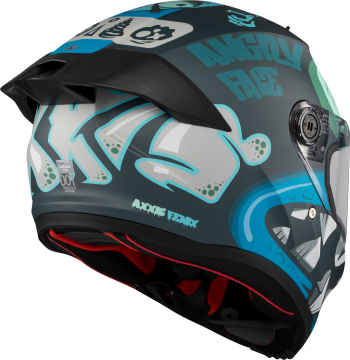 Axxis Fenix Angry Face Mat Mavi Kapalı Kask