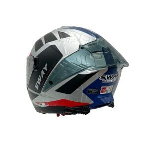 SWAY SW 865 EVOQUE White Black Red-kapalı Kask
