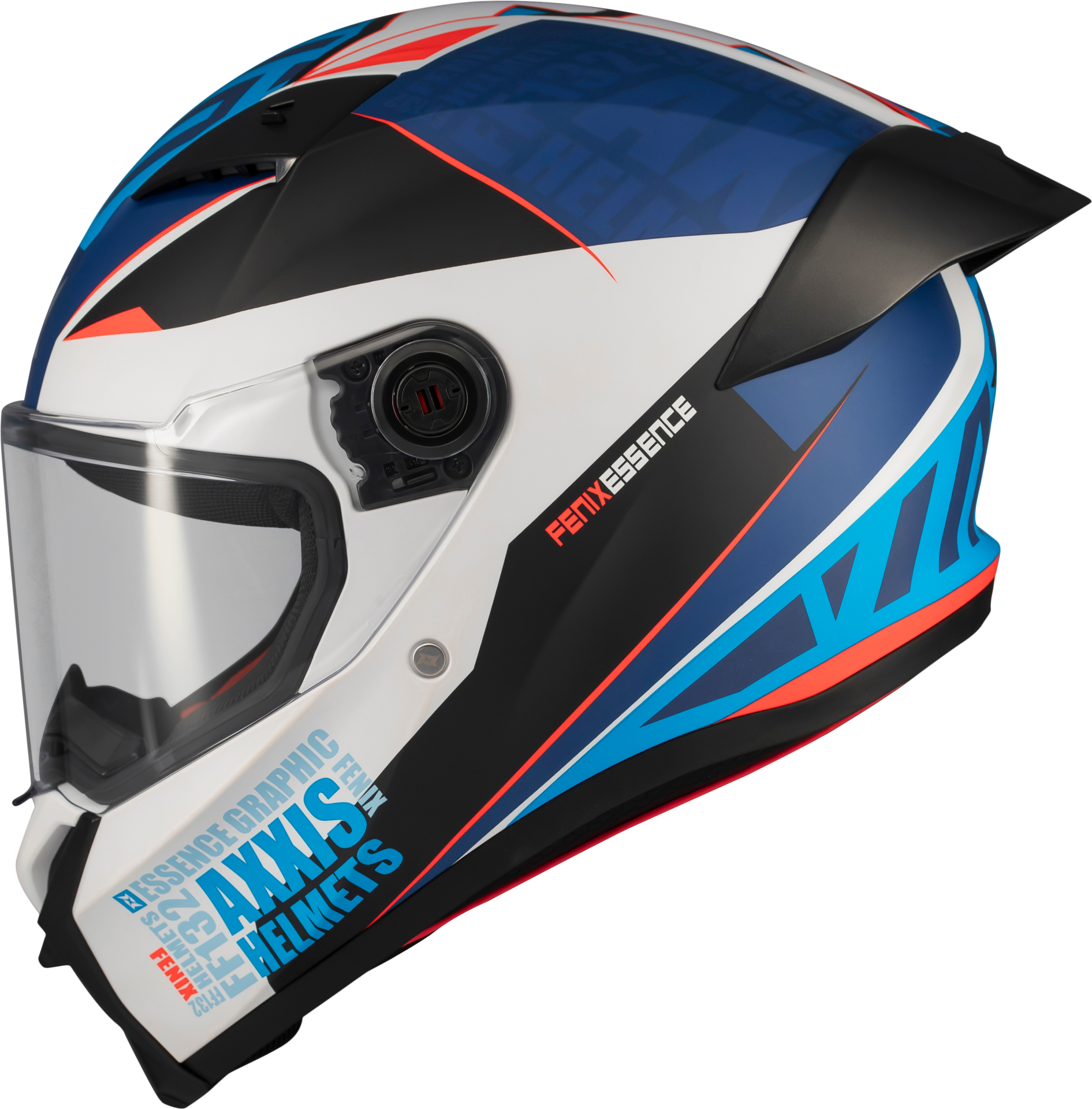 Axxis Fenix Essence Parlak Mavi Beyaz Kapalı Kask