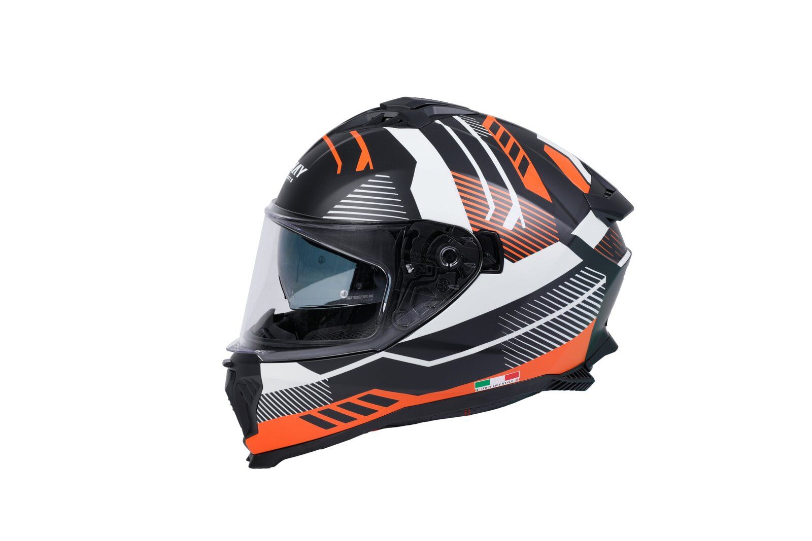 SWAY SW 865 Matt Orange Black-kapalı Kask