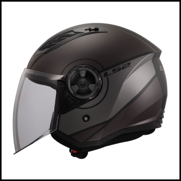 LS2 AIRFLOW 2 COVER MAT SİYAH-GRİ YARIM KASK