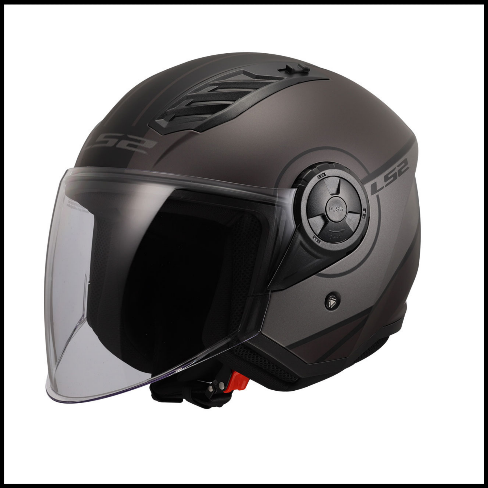 LS2 AIRFLOW 2 COVER MAT SİYAH-GRİ YARIM KASK