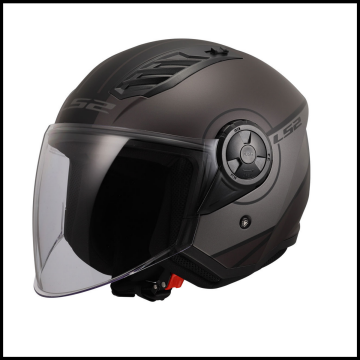 LS2 AIRFLOW 2 COVER MAT SİYAH-GRİ YARIM KASK