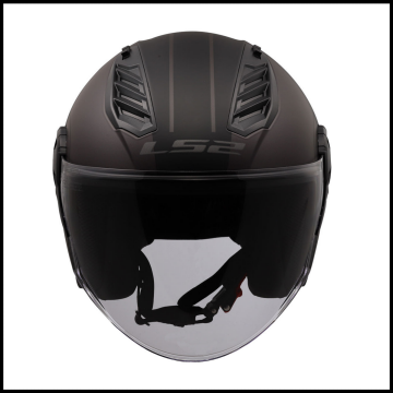 LS2 AIRFLOW 2 COVER MAT SİYAH-GRİ YARIM KASK