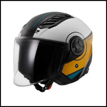 LS2 AIRFLOW 2 COVER SİYAH-BEYAZ-KAHVE YARIM KASK