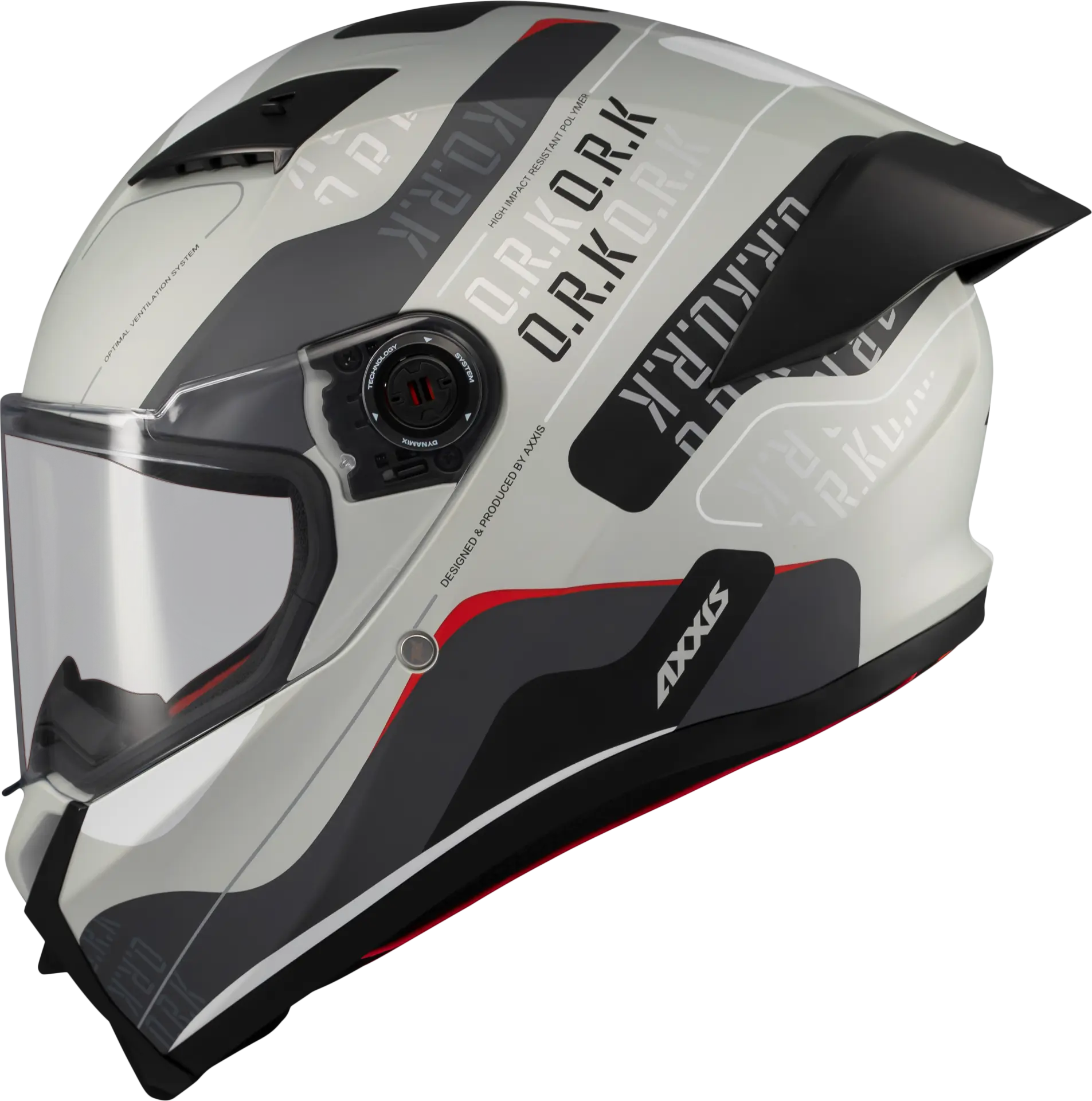 Axxis Fenix Ork Parlak Beyaz Gri Kapalı Kask