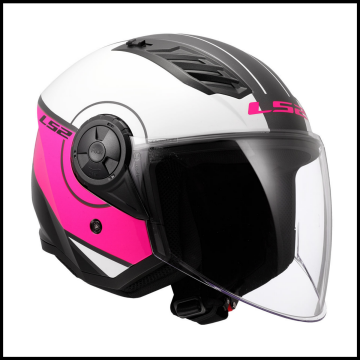 LS2 AIRFLOW 2 COVER BEYAZ-PEMBE YARIM KASK
