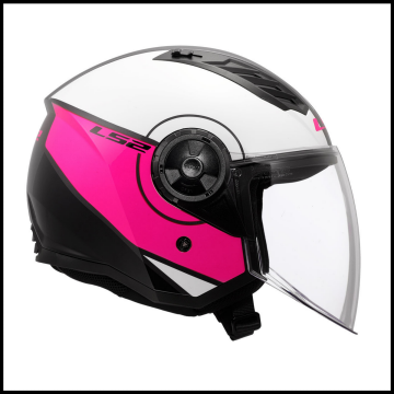 LS2 AIRFLOW 2 COVER BEYAZ-PEMBE YARIM KASK