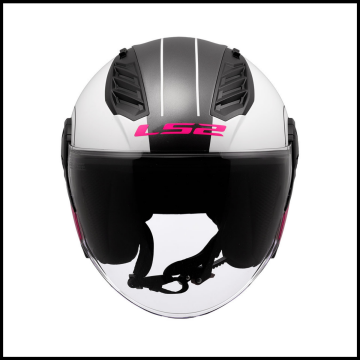 LS2 AIRFLOW 2 COVER BEYAZ-PEMBE YARIM KASK