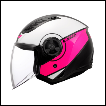 LS2 AIRFLOW 2 COVER BEYAZ-PEMBE YARIM KASK