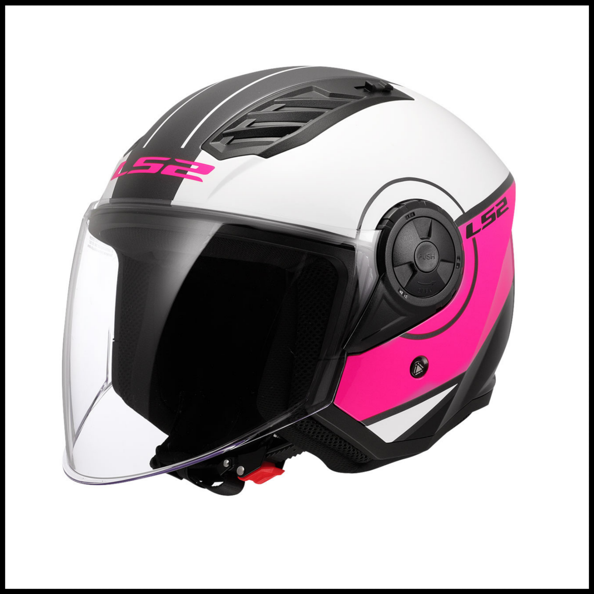 LS2 AIRFLOW 2 COVER BEYAZ-PEMBE YARIM KASK