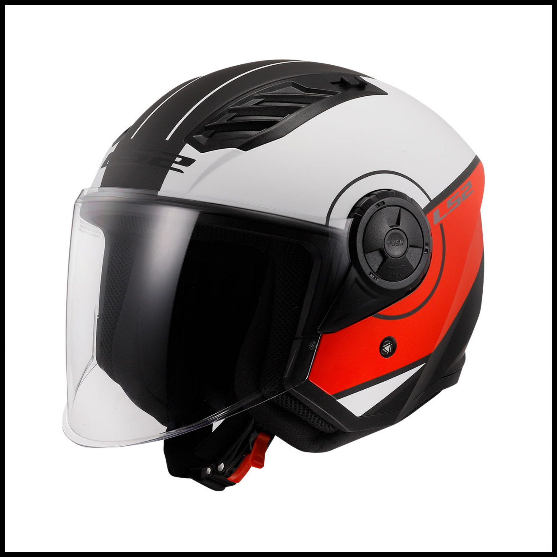 LS2 AIRFLOW 2 COVER MAT SİYAH-KIRMIZI-BEYAZ YARIM KASK