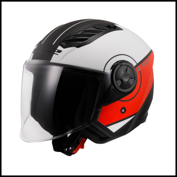 LS2 AIRFLOW 2 COVER MAT SİYAH-KIRMIZI-BEYAZ YARIM KASK