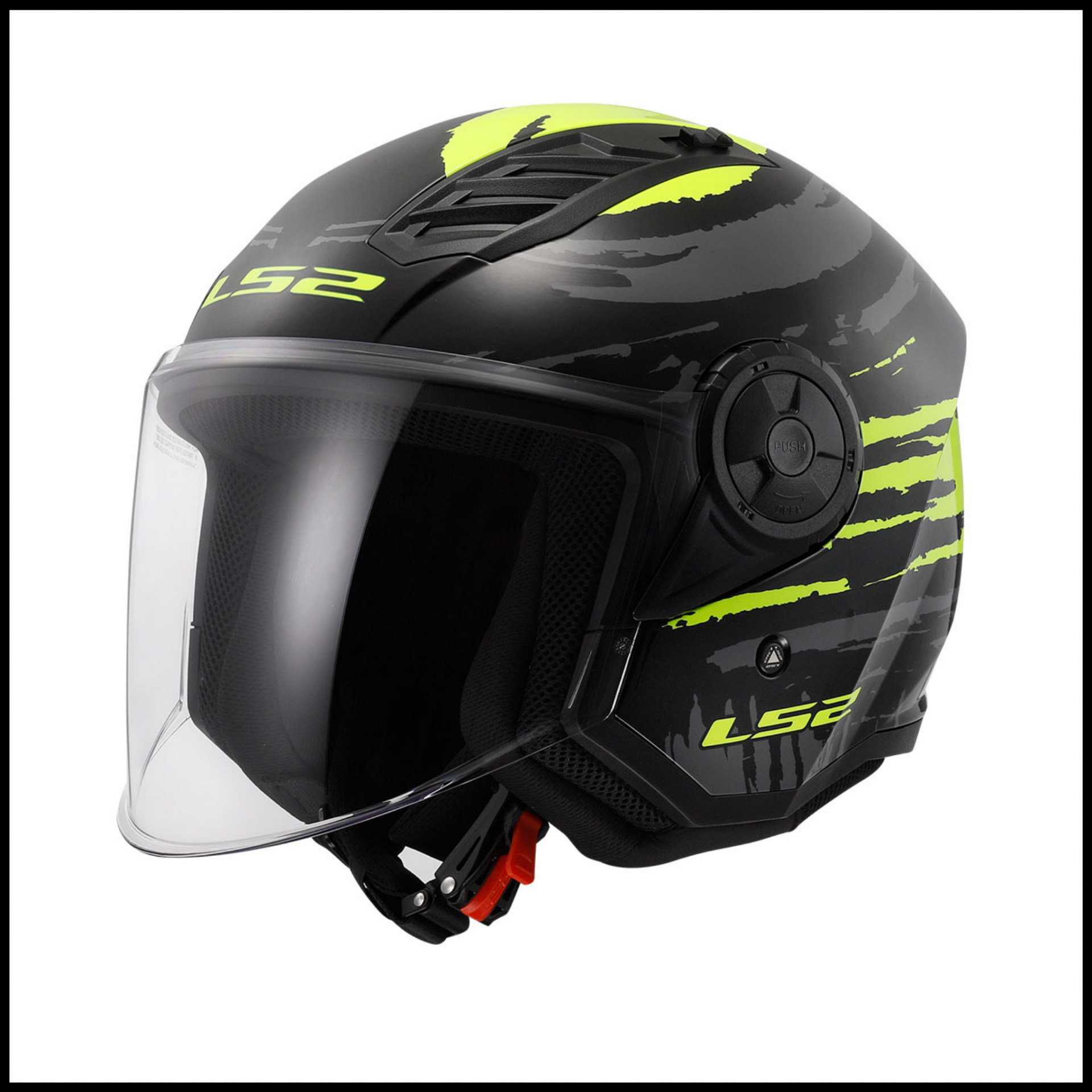 LS2 AIRFLOW 2 BRUSH SİYAH-NEON SARI YARIM KASK