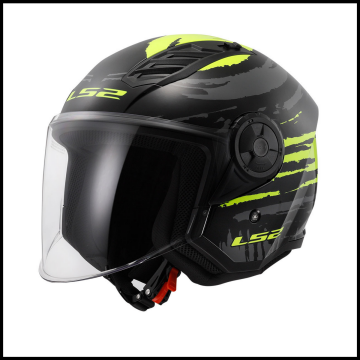 LS2 AIRFLOW 2 BRUSH SİYAH-NEON SARI YARIM KASK
