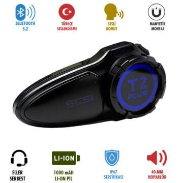 SCS T2 PLUS BLUETOOTH VE INTERCOM ( 8 KİŞİLİK )