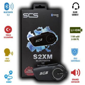 SCS 2X İNTERKOM & GIVI 50.X SHARKBITE MAT SİYAH KIRMIZI KASK