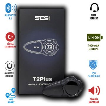 SCS 2X İNTERKOM & GIVI 50.X SHARKBITE MAT SİYAH KIRMIZI KASK