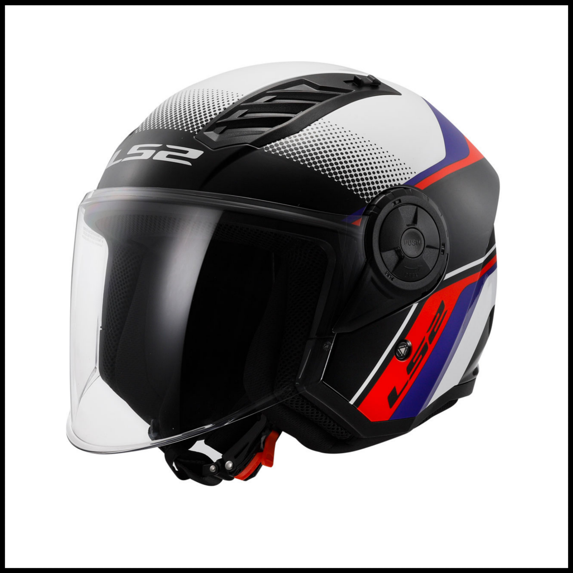 LS2 AIRFLOW 2 RUSH BEYAZ-MAVİ-KIRMIZI YARIM KASK