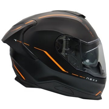 NEXX Y.100R REACT MAT SİYAH-TURUNCU KASK